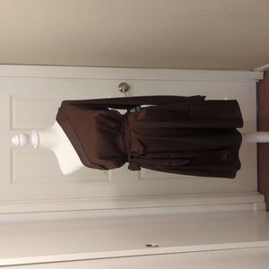 Satin One Shoulder Tie Waist Mini Dress